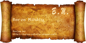 Berze Mihály névjegykártya