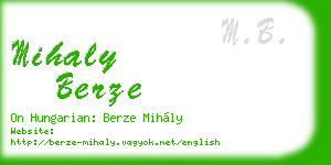 mihaly berze business card