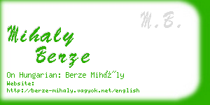 mihaly berze business card